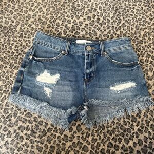 Ashley Mason distressed jean shorts
